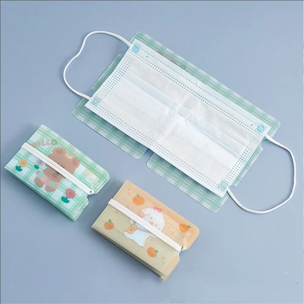 

4pcs Trip Travel Dustproof Cartoon Portable Organizers Mask Storage Clip Storage Manager Mask Holder Cover Foldable