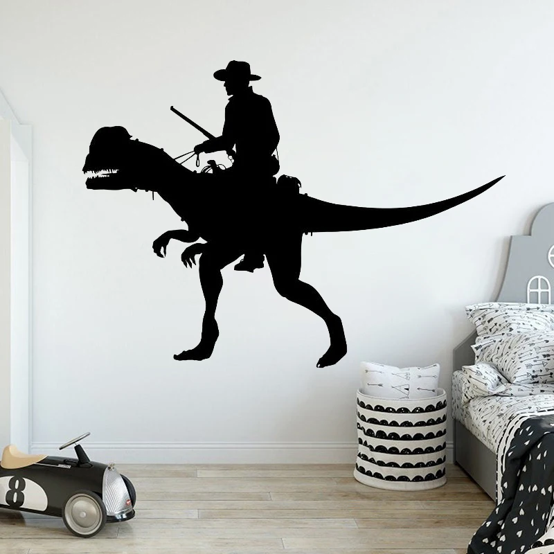 

Dinosaur Rider Wall Decal Vinyl Sticker Home Interior Decor Wall Stickers Dinosaur Rider Silhouette Bedroom Decor Murals C207