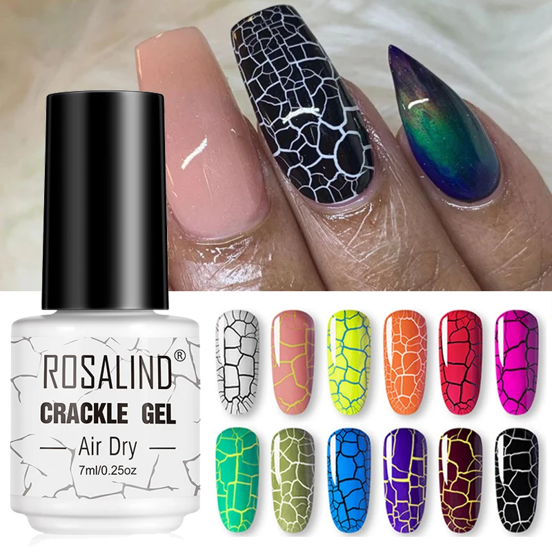 

12 Colors 7ml Crackle Nail Gel Polish Semi Permanent Soak Off Varnish Air Dry Nail Art Manicure Gel Coat Lacuqer Decorations