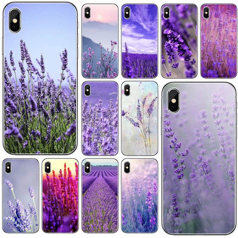Простой Лавандовые фиолетовые цветы обложка чехол для телефона из мягкого