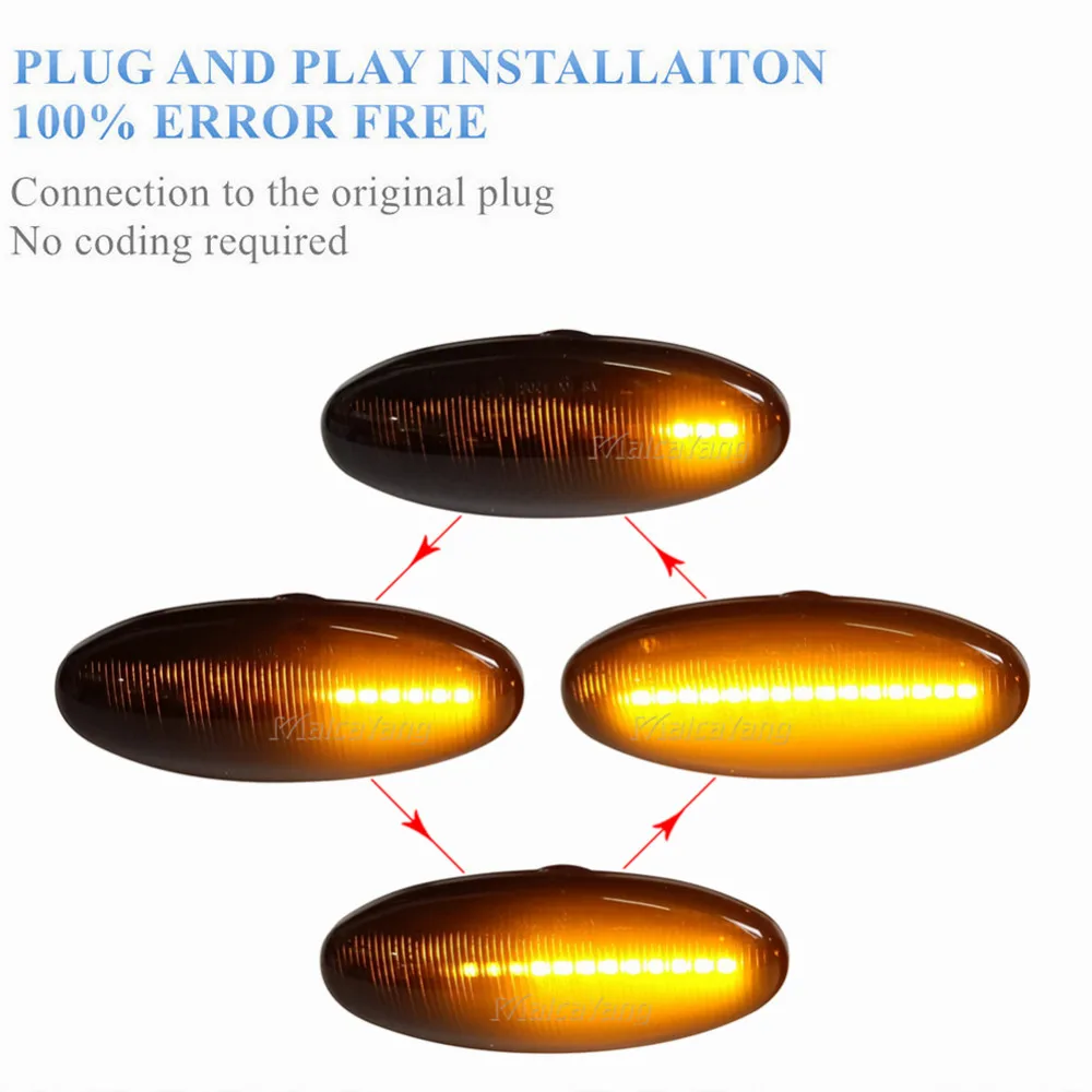 

2x LED Dynamic Side Marker Turn Signal Light For Nissan NV200 NV400 NP300 Dualis Leaf Micra Cube Note Dualis March Tiida X-Trail