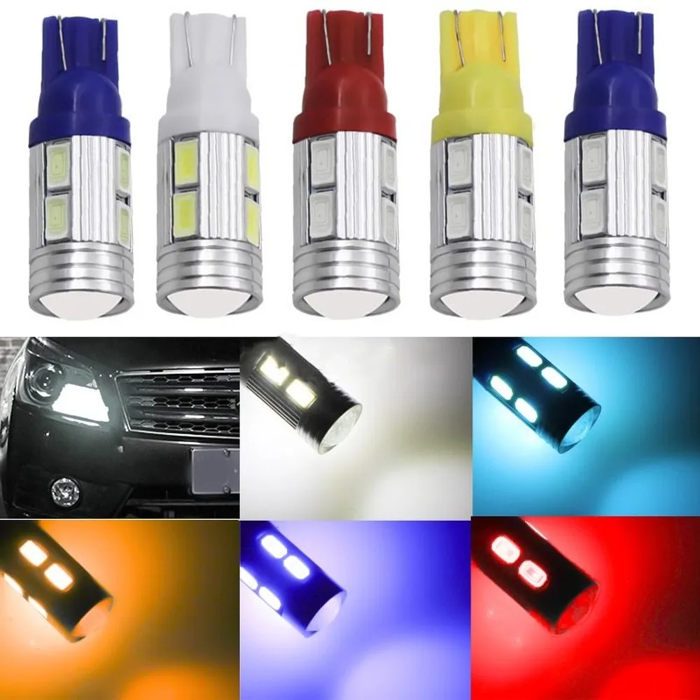 1 шт. светодиодная лампочка в автомобиль T10 5630 10SMD Ширина линзы лампа светильник