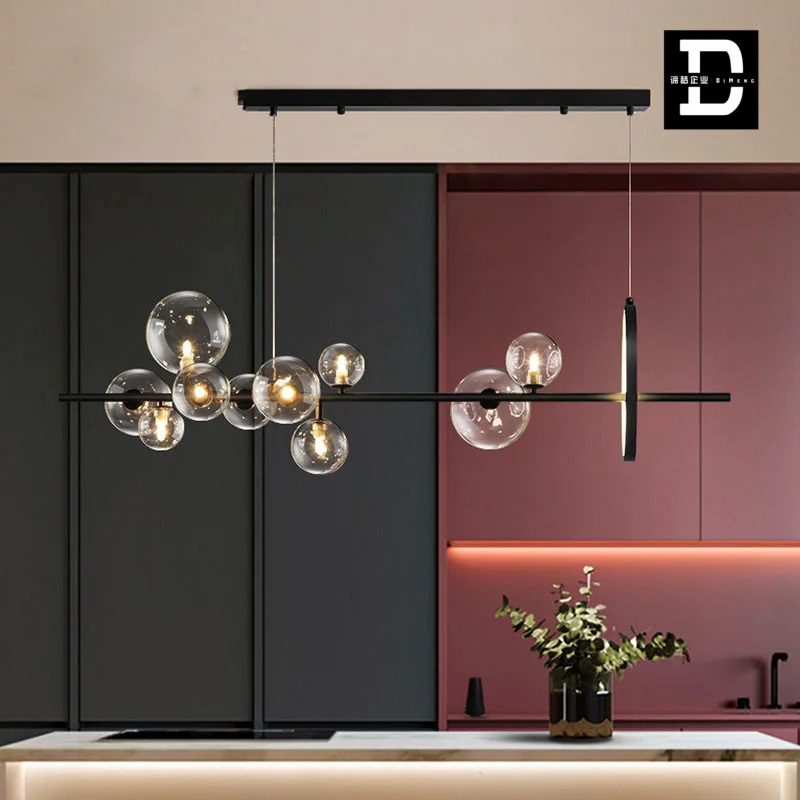 Современная креативная металлическая люстра с 7/10 прозрачными стеклянными