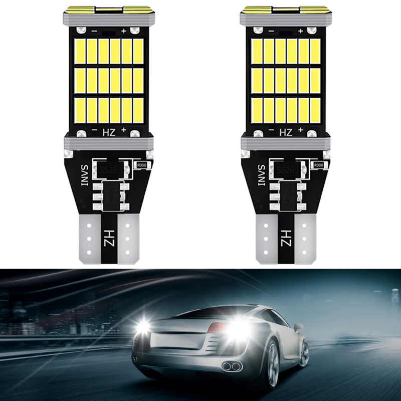 2 шт. Автомобильные светодиодные лампы T15 W16W Canbus 921912 для BMW E46 E39 E90 E60 E36 F30 F10 E30 E34 X5 E53 M