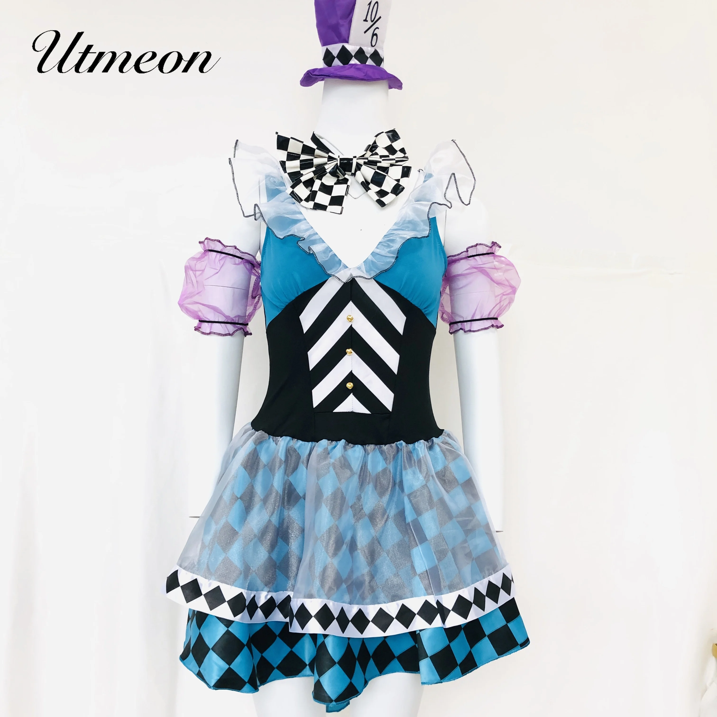 

Utmeon Sexy Halloween Costume For Women's Circus Costume Mad Hatter Cosplay Costume Adult Costume