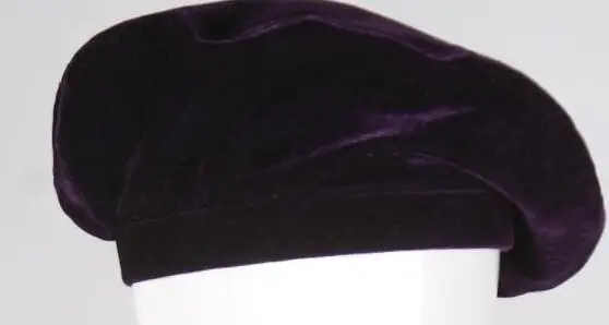 Зимняя женская шапка, винтажные береты, шапка, Pillbox, Gorras Planas, мужские шляпы, берет, Boinas Mujer, бархатная шапочка - Цвет: Фиолетовый