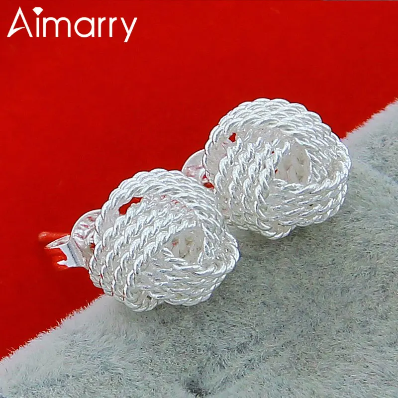 

Aimarry 925 Sterling Silver Charm Weave Earrings For Women Party Birthday Engagement Gifts Wedding Fashion Jewelry