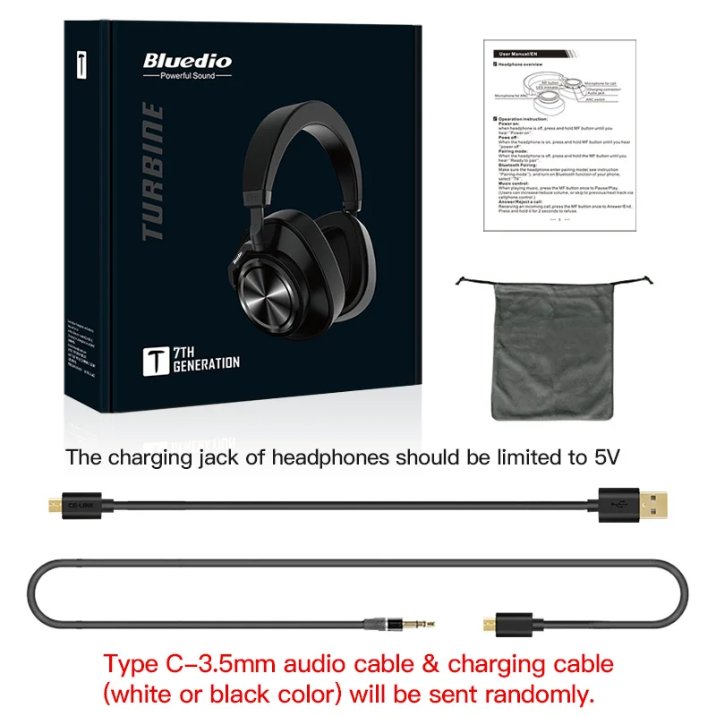 Bluetooth наушники Bluedio T7 активного шумоподавления Беспроводная гарнитура ANC для