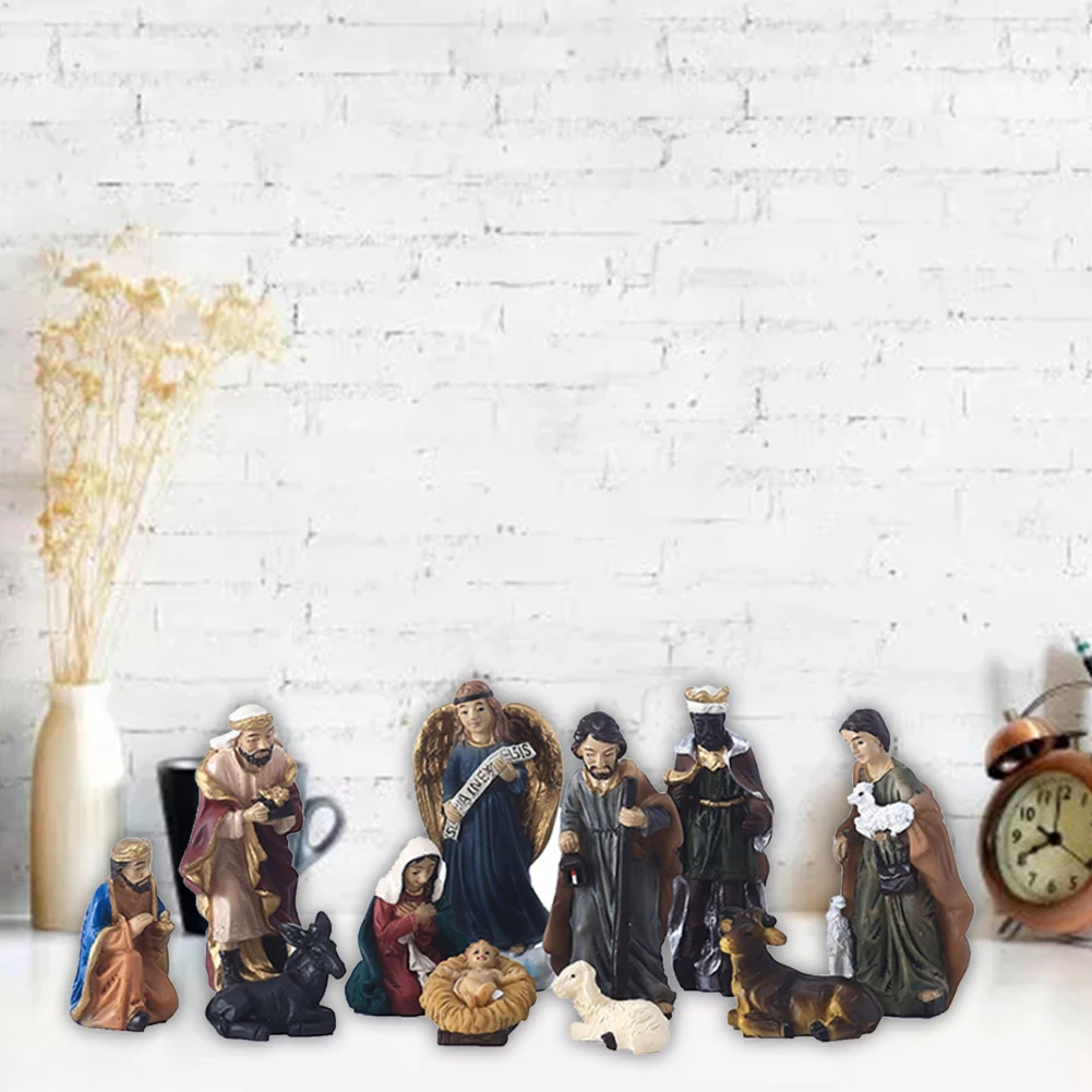 

Christ Birth Of Jesus Ornament Gifts Nativity Scene Crafts Resin Christmas Manger Decor Catholic Desktop Figurines