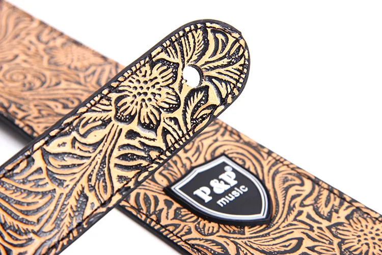 gitarre zubehör leder gitarre strap pu bass strap elektrische gitarre strap einstellbare geprägte gitarre strap free global shipping