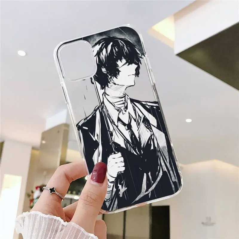 

Japan anime bungou stray Phone Case Transparent for iPhone 6 7 8 11 12 s mini pro X XS XR MAX Plus SE cover funda