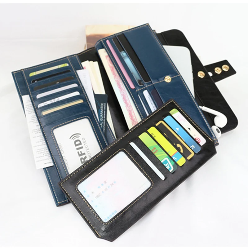 2020 new 8-color leather wallet RFID leather lovers wallet 17 cards large capacity men's long leather wallet