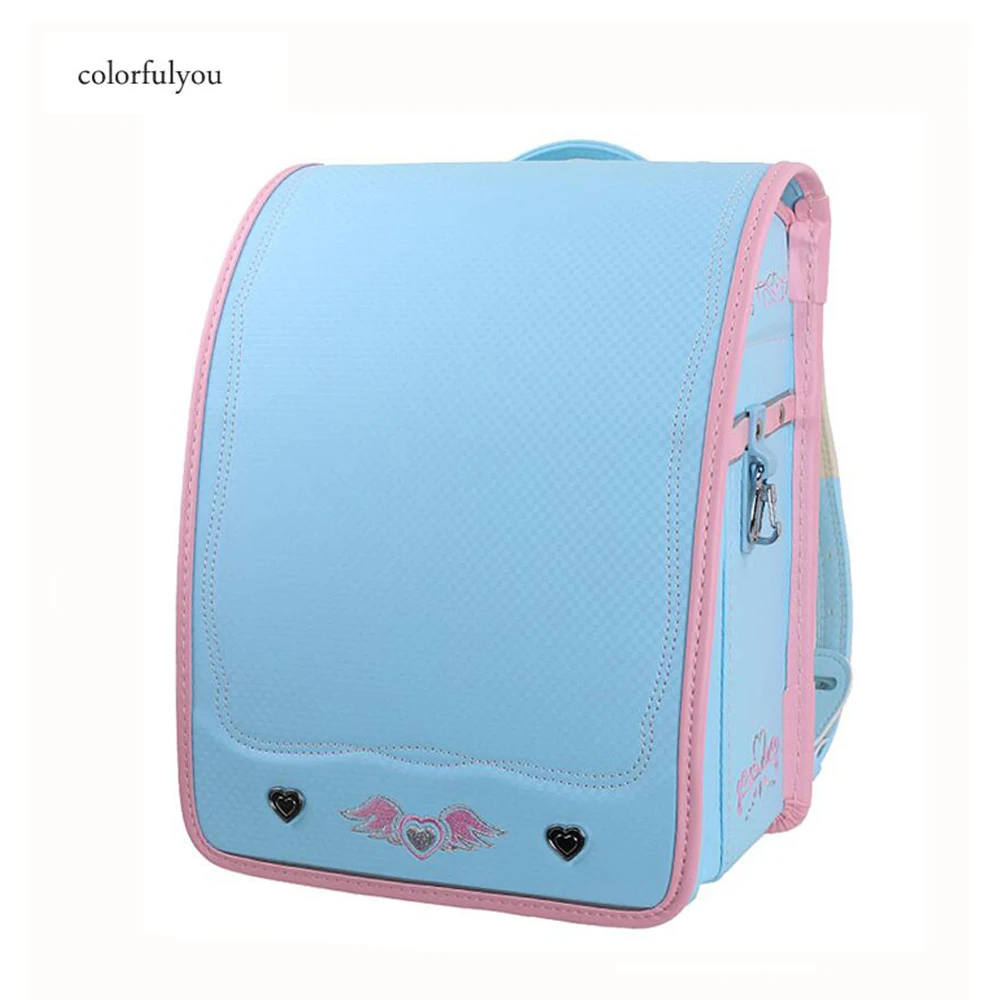 Детские школьные сумки, рюкзак для девочек, ортопедические школьные рюкзаки, одноцветные вышитые крылья, водонепроницаемая школьная сумка ...