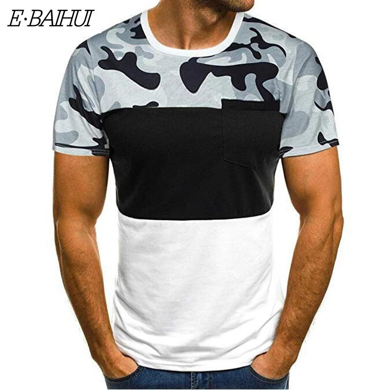 E BAIHUI новинка Мужская футболка приталенная повседневная с коротким рукавом