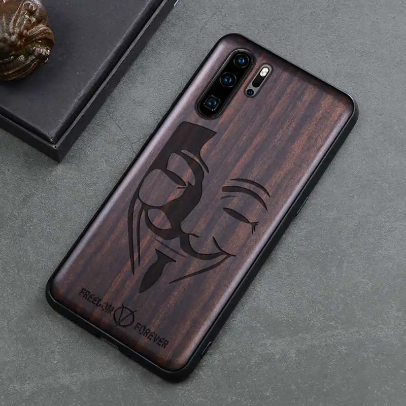 Для huawei P30 чехол Роскошный черное дерево чехол для huawei p30 Pro 3D резной деревянный силиконовый чехол для huawei P30 Pro