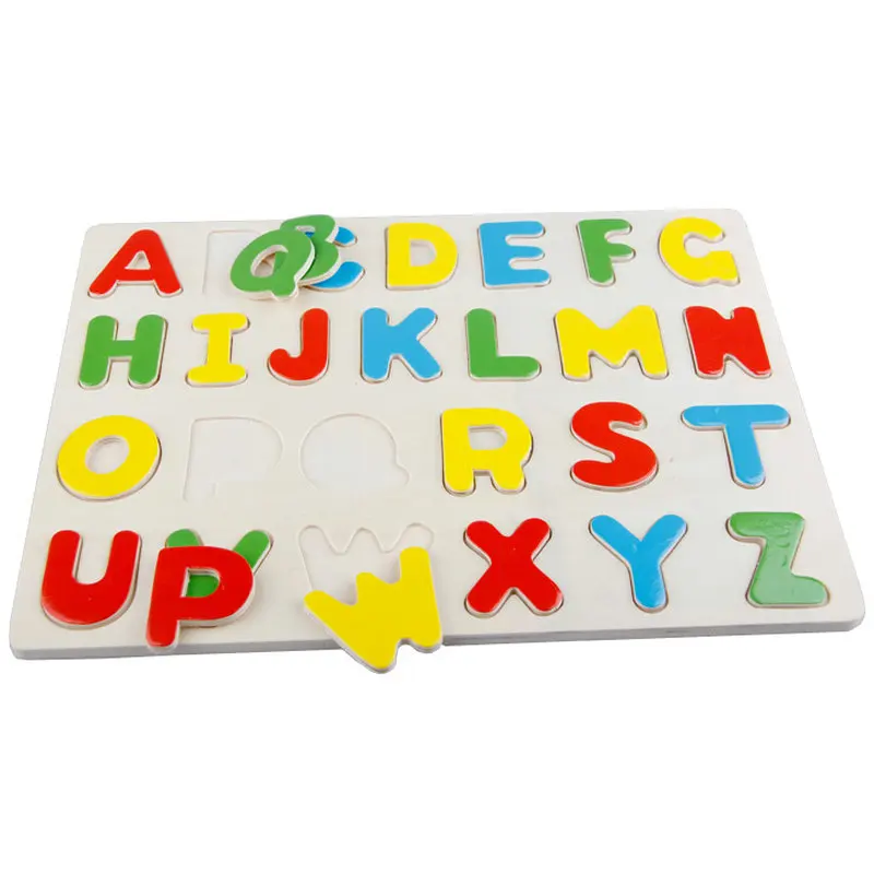 Бесплатная доставка Классические буквы раннего развития 3D пазлы деревянные