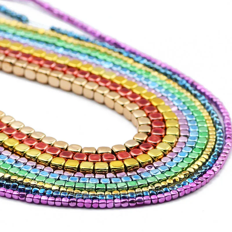 2/3/4 мм квадратный гематит натуральный камень нано Золото Зеленый Фиолетовый