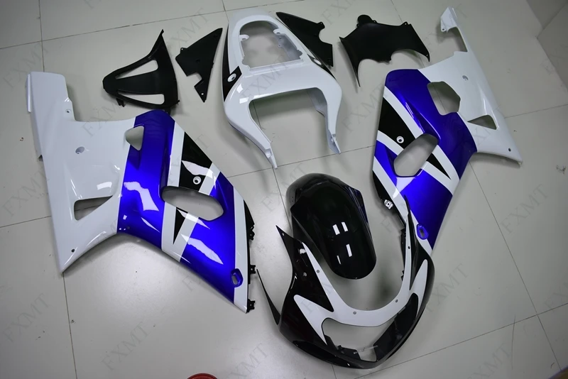 GSX R 600 750 1000 2001 обтекатель Наборы 2002 2000 2003 K1 2 Abs белого и синего цвета черный|Полные