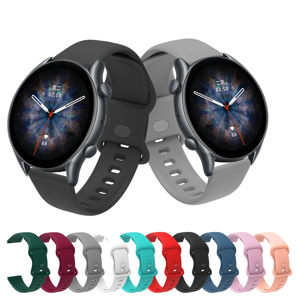 

For Amazfit GTR 3 Pro Strap 22mm Silicone Sport Replacement Wrist Bracelet For Huami Amazfit GTR 3 2 2E GTR 47mm Pace Watchband