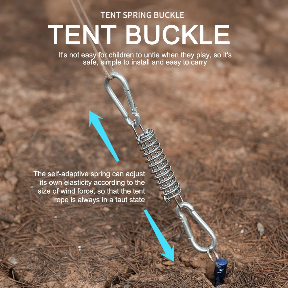 

5 шт., пружинная Пряжка для туристической палатки, из нержавеющей стали