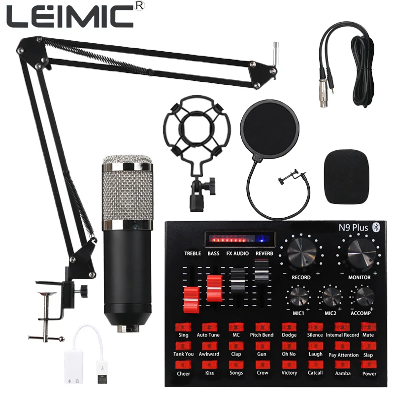 

Sound card microphone mixer audio djbm800 field microphone mixer audio DJ capacitor sound card professional microphone bracket U