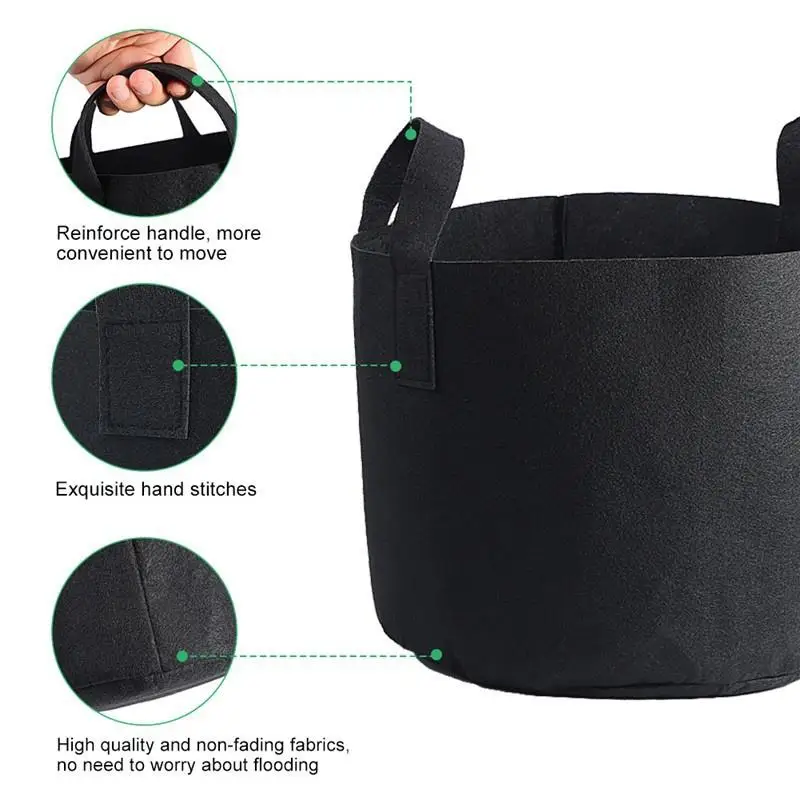 SOLEDI Nursery Bag Non-Woven Fabric Plant Grow Flower Pot Species Support Shopping Mall Greening Project | Дом и сад