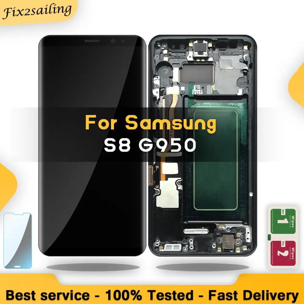ЖК дисплей Super AMOLED для Samsung galaxy s8 сменный экран с дигитайзером G950F G950FD G9500 G950U
