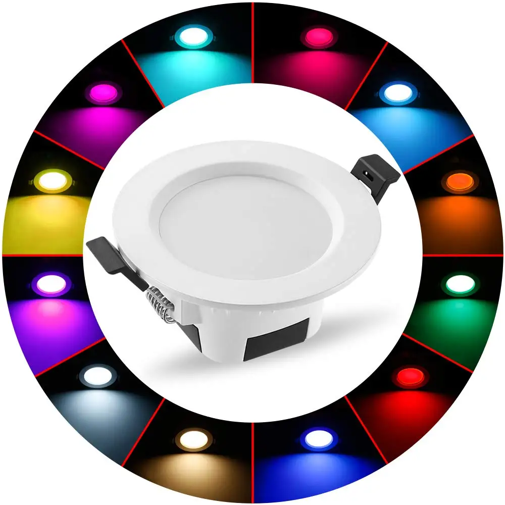 16 цветов точечный светодиодный Интеллектуальный светильник RGB/WW/CW Светодиодный потолочный круглый потолочный светодиодный светильник Bluetooth приложение контроль умный светильник