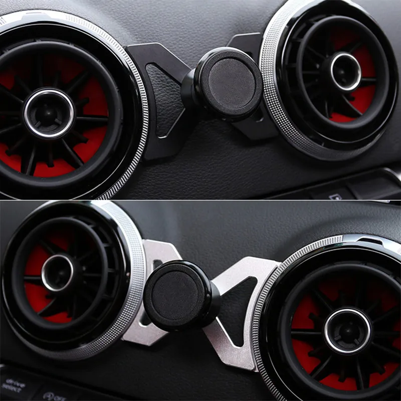 aluminum alloy for audi a3 s3 universal car phone bracket air vent mount car holder 360 degree rotatable support mobile phone free global shipping