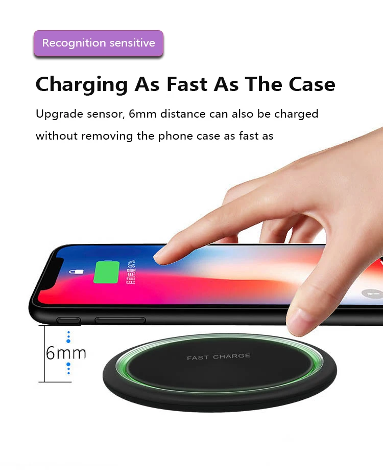 Беспроводное зарядное устройство qi для iPhone Samsung Huawei Xiaomi 15 Вт быстрая зарядка