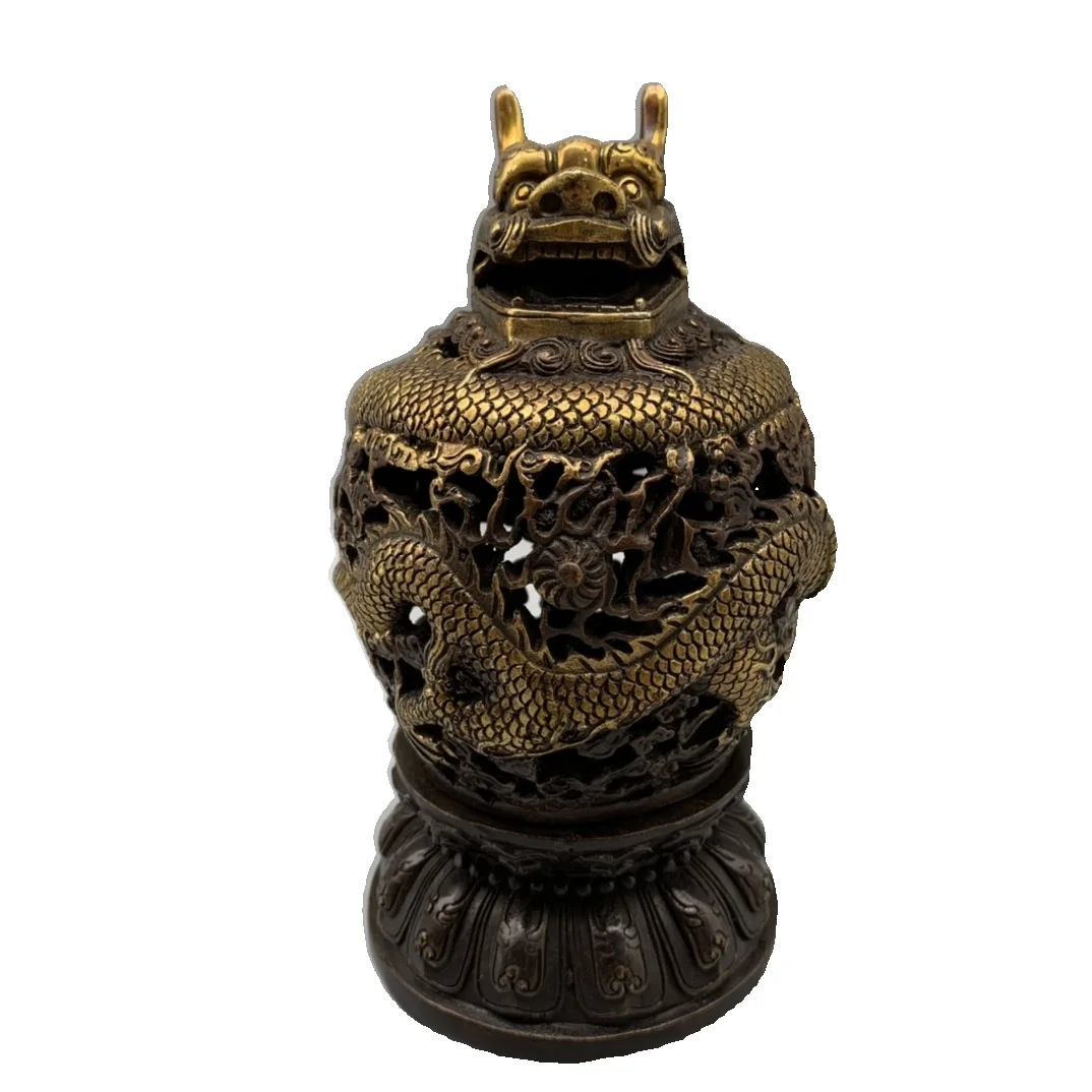 

Laojunlu Antique Copper Collection Dragon Head Smoker Antique Bronze Masterpiece Collection Of Solitary Chinese Traditional