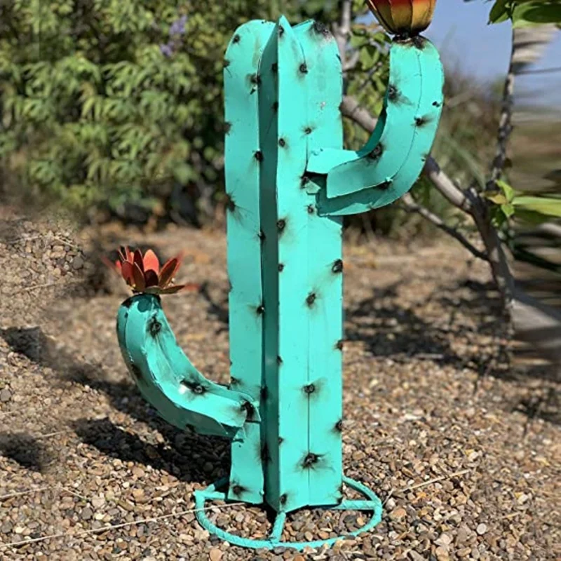 

Mini Metal Saguaro Garden Art Decor Cactus Statue for Outdoor Yard Garden Lawn Home Decor Garden Art Decor