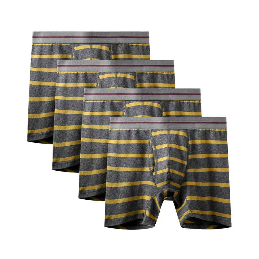 4Pcs A2388 Dark Grey 4 шт./партия, новое качество, Mr fashion, сексуальный бренд, хлопок, Аутентичные, U выпуклые, мужские, плюс длинные боксеры, шорты, специальное большое нижнее белье, жир - Цвет: 4Pcs A2388 Dark Grey