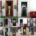 3D туннельные обои, наклейка на дверь, самоклеящаяся наклейка, плакат коридор, серая настенная домашняя деревянная дверь, Декор, обновленная наклейка, наклейка