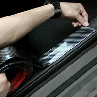 3 5cm 1meter carbon fiber rubber soft bumper strip diy door sill cover protector edge guard car sticker car styling accessories