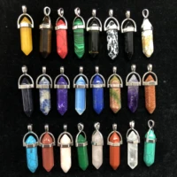 5pcs dt pendants crystal quartz feng shui chakra healing reiki home decoration stone handicraft decoration double point pendants