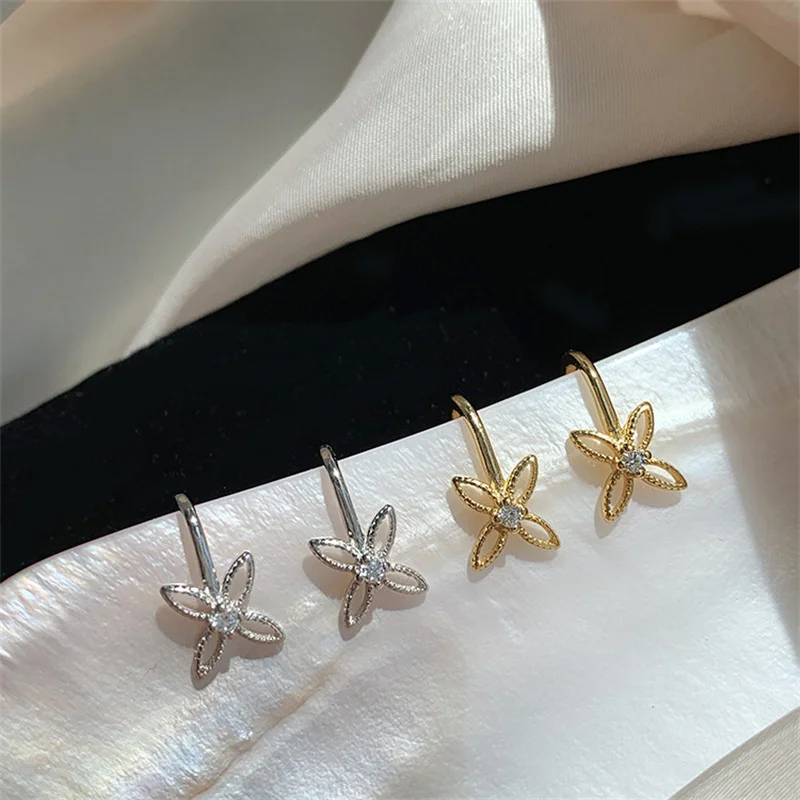 

VENTFILLE 925 Sterling Silver Hollow Flower Female Simple Temperament Exquisite Retro Earrings