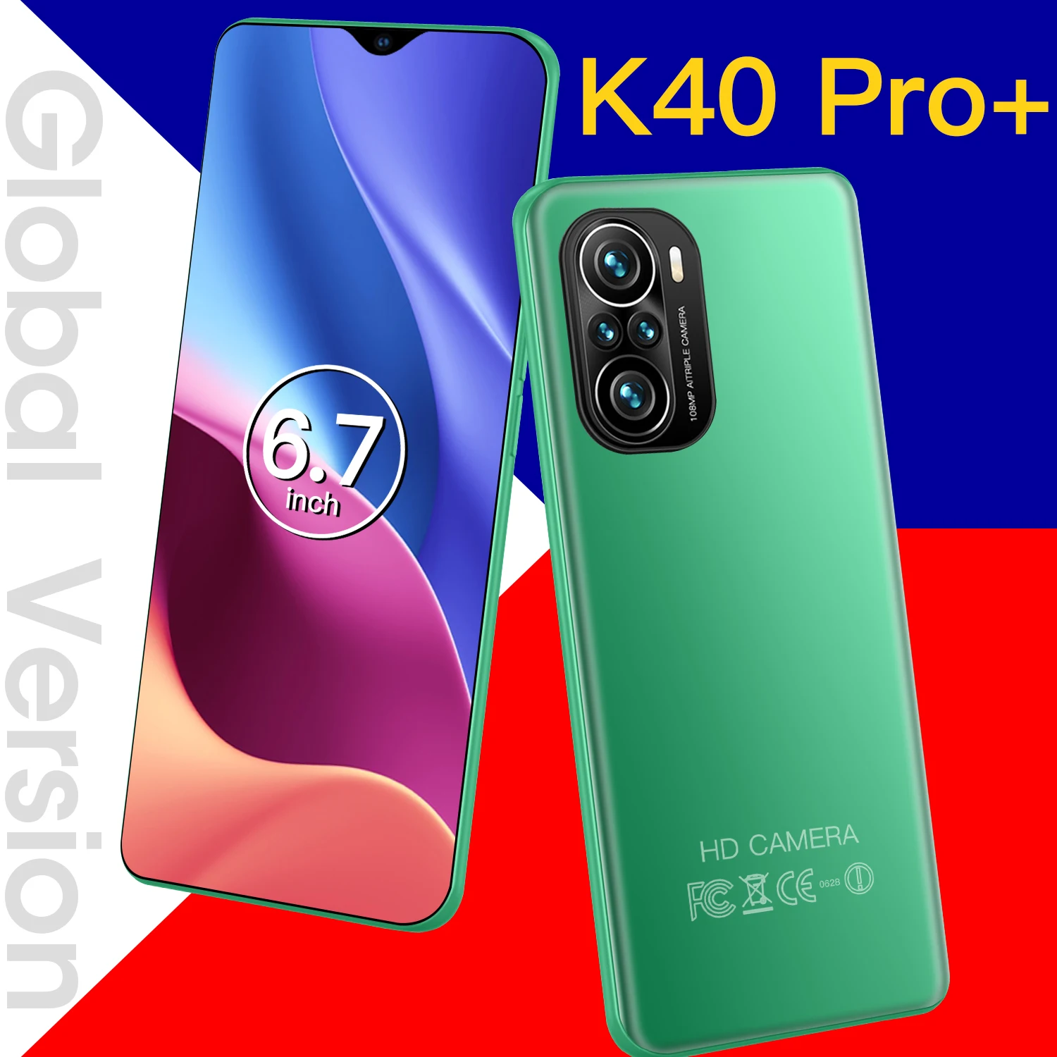 

K40 Pro+ Smartphone MTK6889 Deca Core 5G 6.7 Inch Sansumg 16+512GB Snapdragon888 24+48MP 6000mAh Global Version Mobile Phone