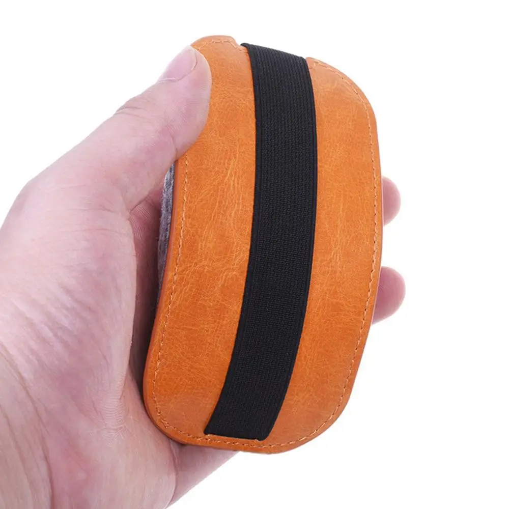 Оранжевый чехол для мыши из искусственной кожи путешествий хранения мышей сумка