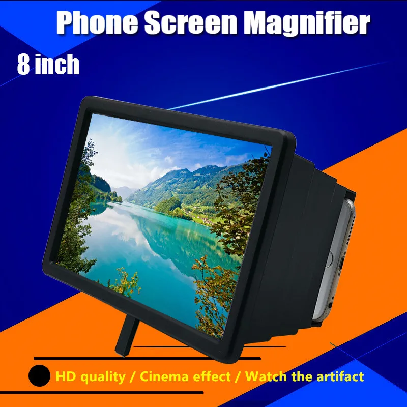 Новейший 3D телефон экран видео лупа смартфон усилитель 8 дюймов мобильный