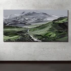 Ручная роспись маслом на холсте, нож, пейзаж, горы, Масляные картины, настенные картины, украшение для дома, гостиной