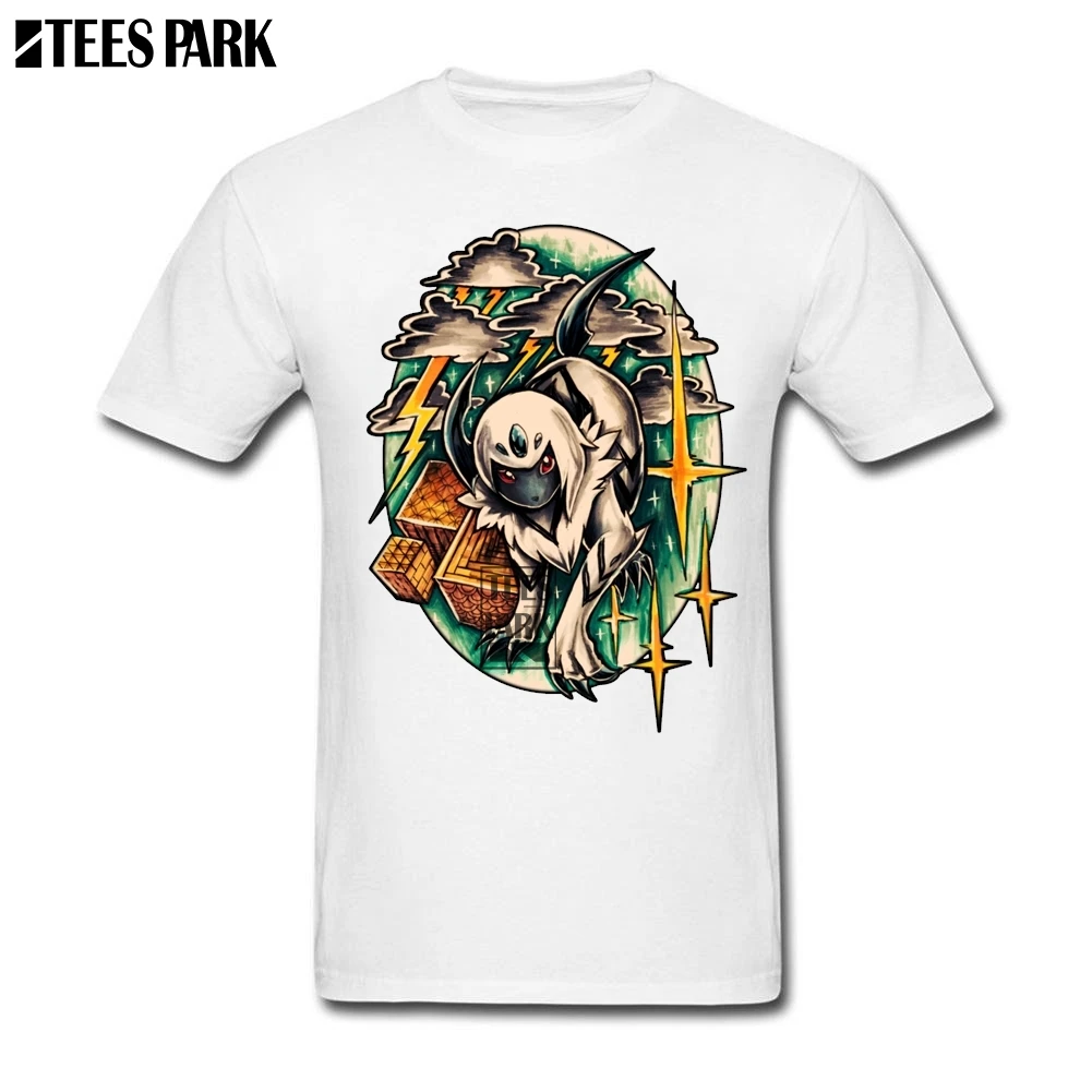 Футболка с покемонами Absol белая футболка для взрослых Приталенная коротким