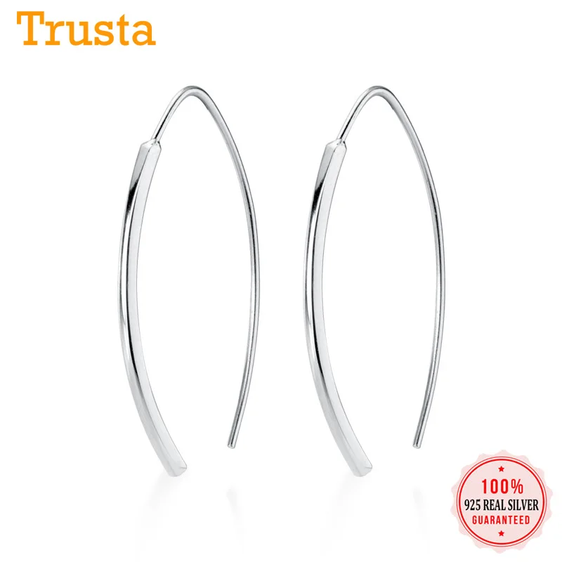 925 пробы серебряные серьги кольца гладкие для женщин модные ювелирные изделия