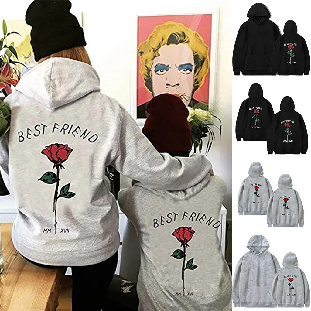 2020 Парные толстовки с принтом розы женская и мужская Толстовка для влюбленных