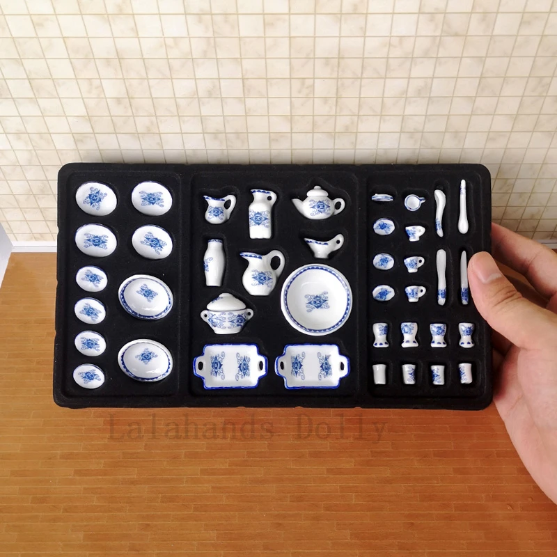 Миниатюрный Кукольный домик 40 шт./компл. наборы керамической посуды для кухонной