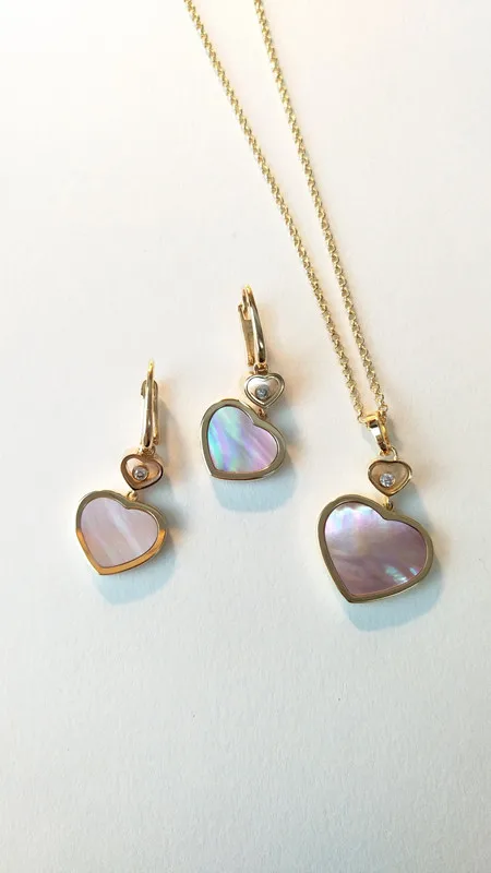 Комплект из колье и серёг под розовое золото | Украшения аксессуары