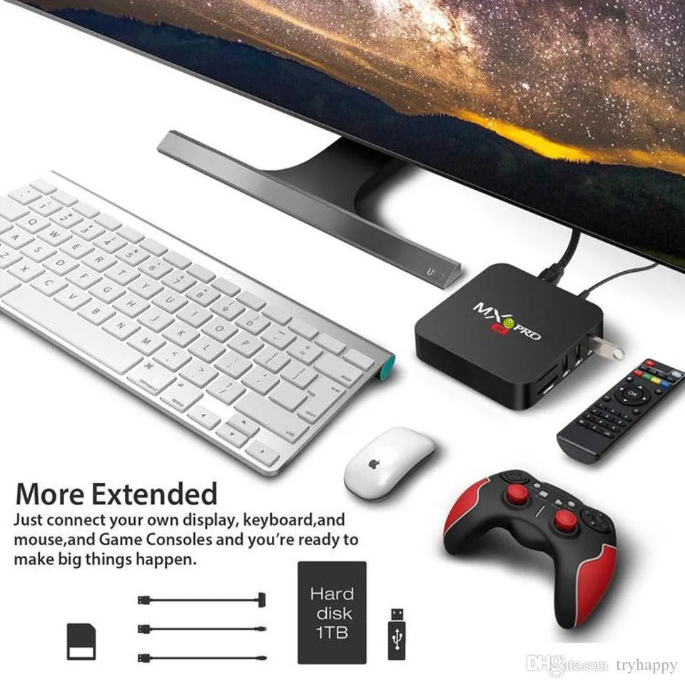 MX Pro 4K TV Box Amlogic S905W четырехъядерный 1 ГБ 8 или 2 16 Android 9 0 Ultra потоковая box Smart Media Player