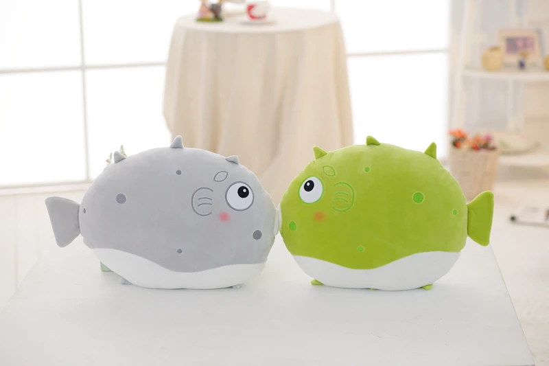 Мультяшная симпатичная Рыба фугу плюшевая подушка Globefish чучела животное кукла