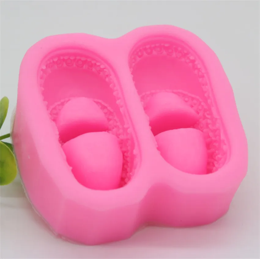 

7*7*2.6CM DIY Sugar Craft Cake Vintage Petal Shoes Cake Silicone Mold Fondant Mold Cake Decorating Tools Gum Paste Mold