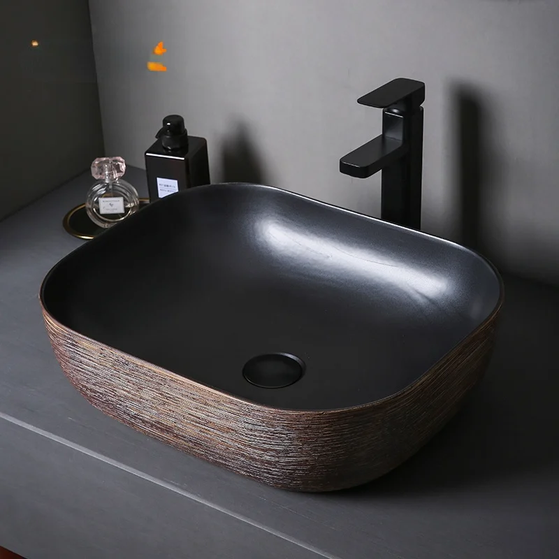 

Ceramic washbasin square table basin single basin retro washbasin toilet table basin European balcony pool household